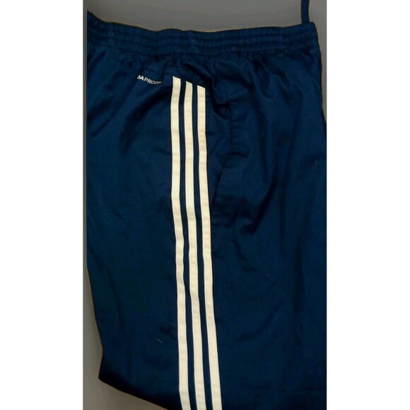 Adidas Climalite Blue White 3-Stripes Track Pants Men’s M Zip Ankle EUC - Picture 12 of 14